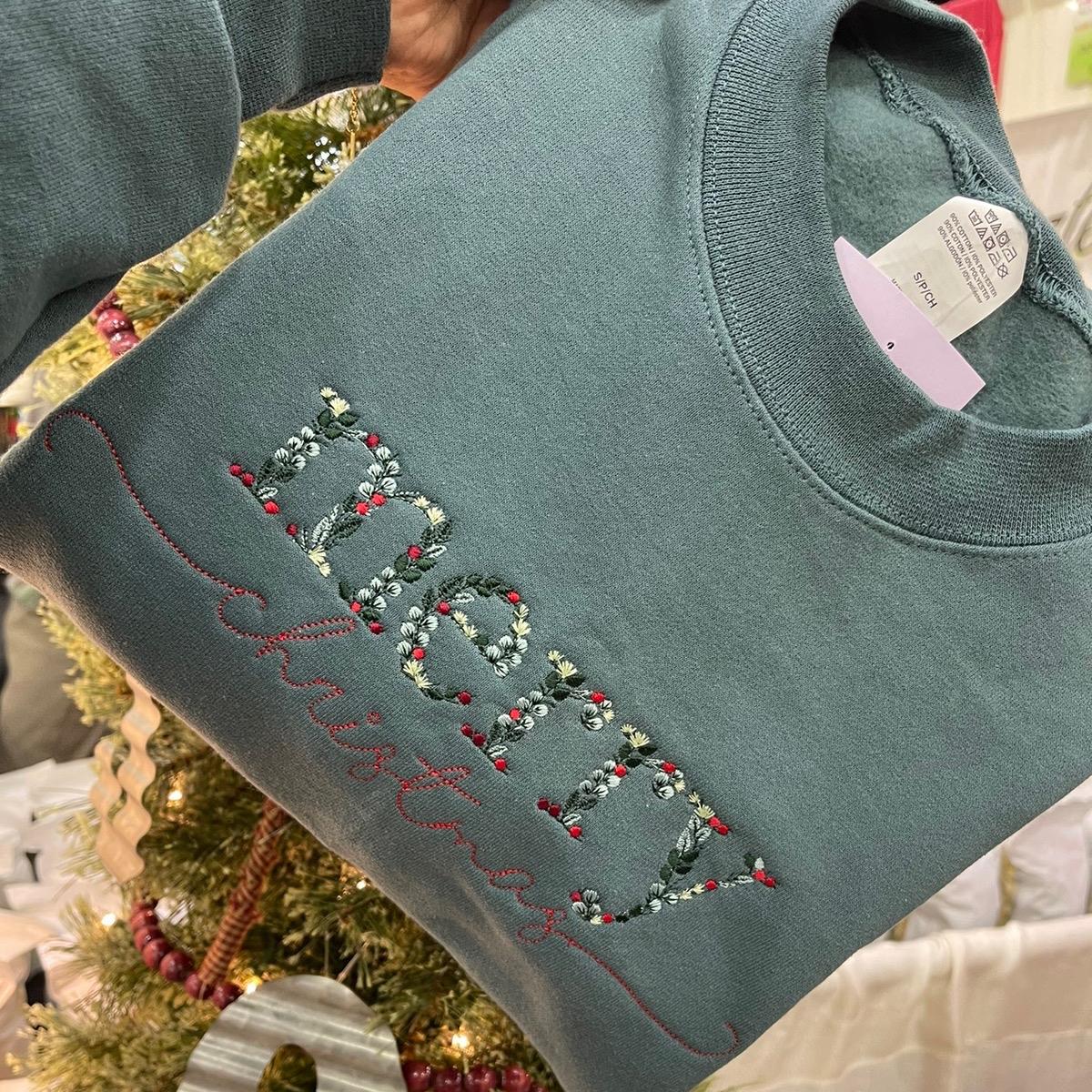 Floral Merry Christmas Sweatshirt