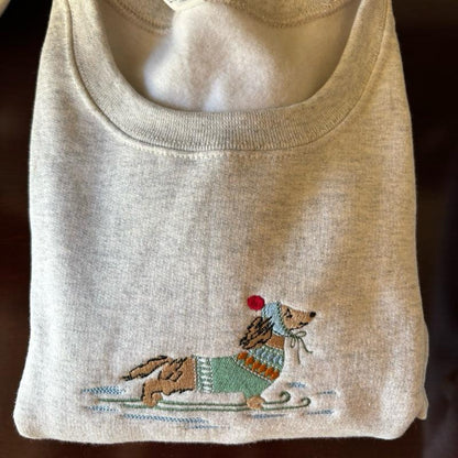 Dachshund Through the Snow Holiday Sweatshirt