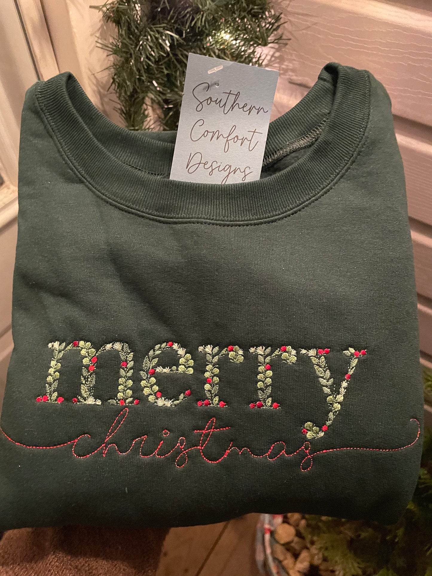 Floral Merry Christmas Sweatshirt