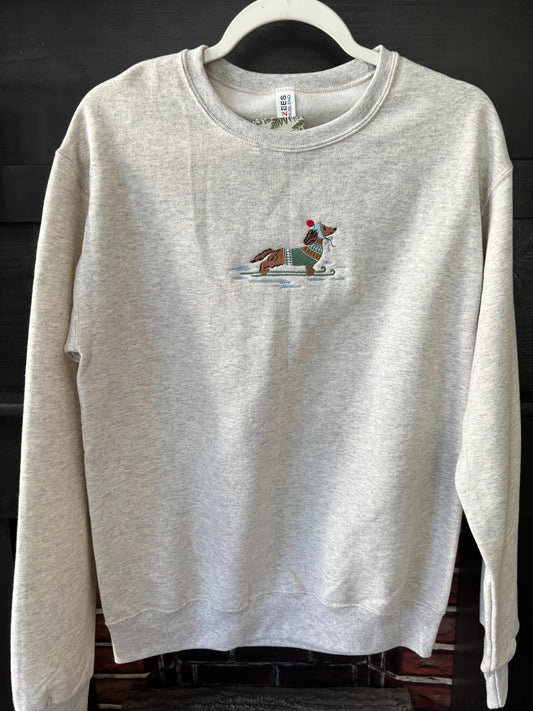 Dachshund Through the Snow Holiday Sweatshirt