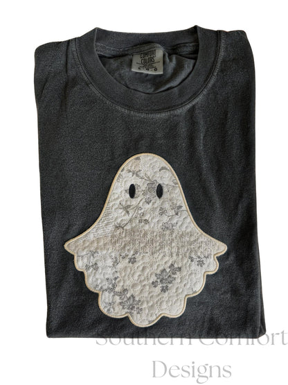 Ghost Quilted Look Vintage Patchwork Tshirt