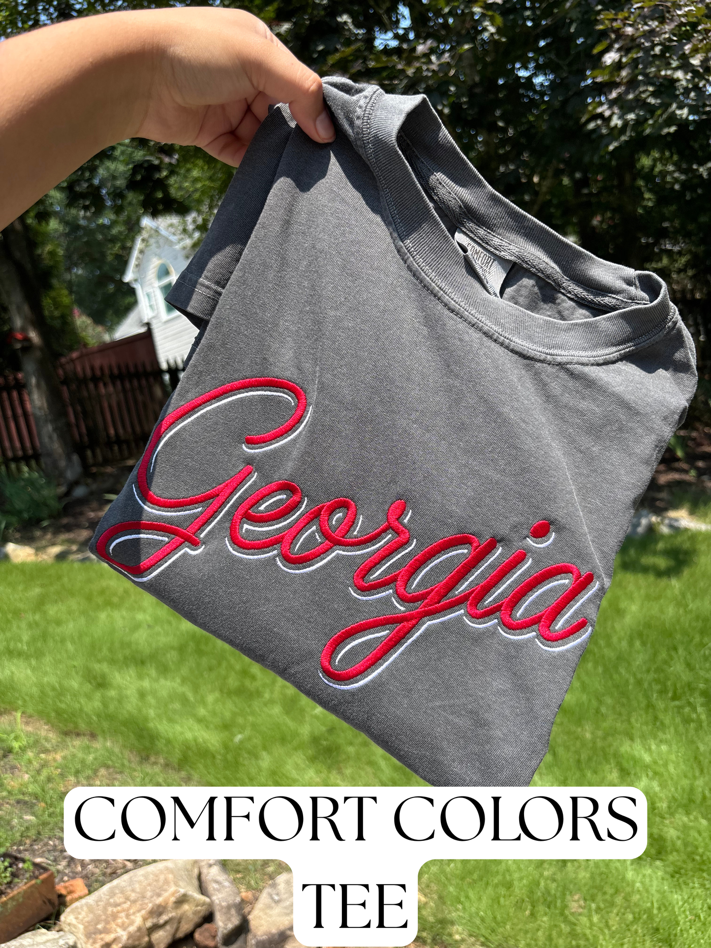 Georgia Script Embroidered Tee