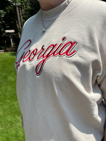 Georgia Script Embroidered Tee