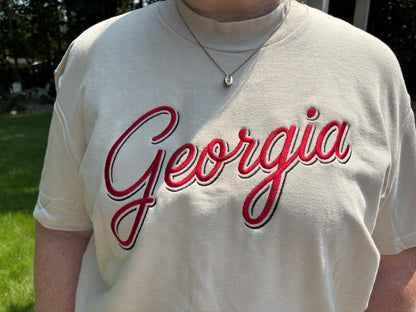Georgia Script Embroidered Tee