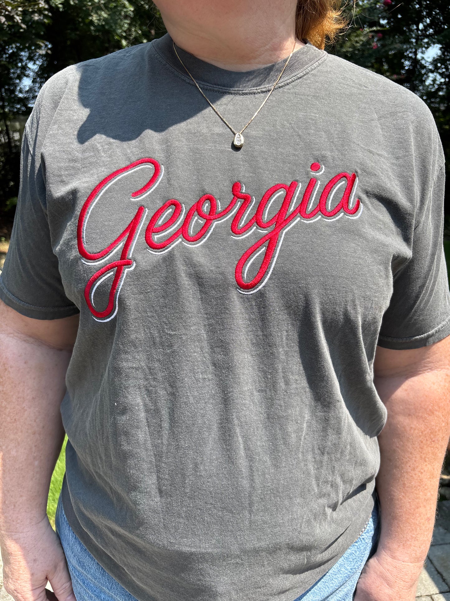 Georgia Script Embroidered Tee