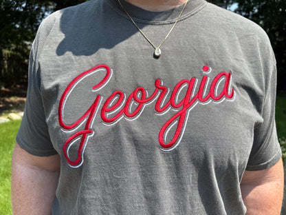 Georgia Script Embroidered Tee