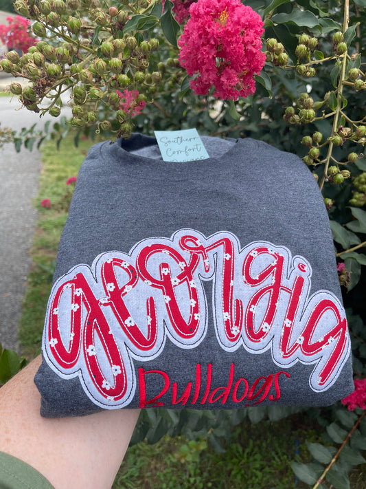 Georgia Bulldogs Double Applique Sweatshirt