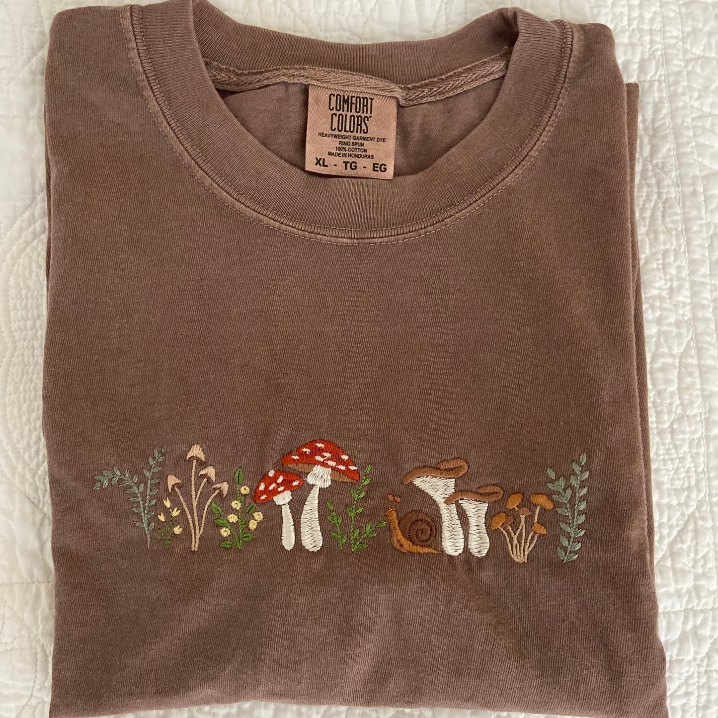 Fall Mushroom Embroidered Tee