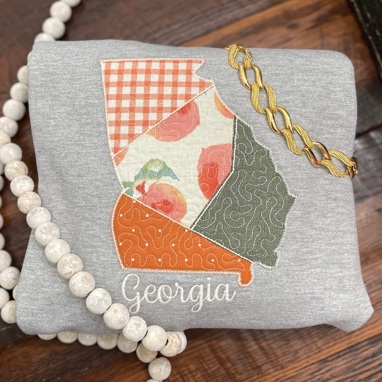 Georgia Quilted Patchwork Applique Sweatshirt