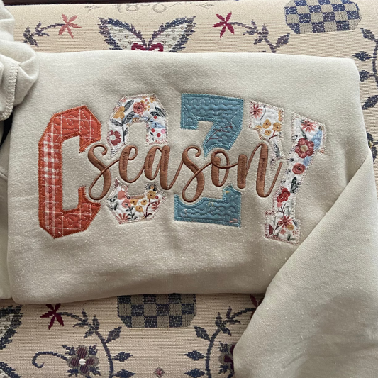 Cozy Season Quilted Applique Sweatshirt