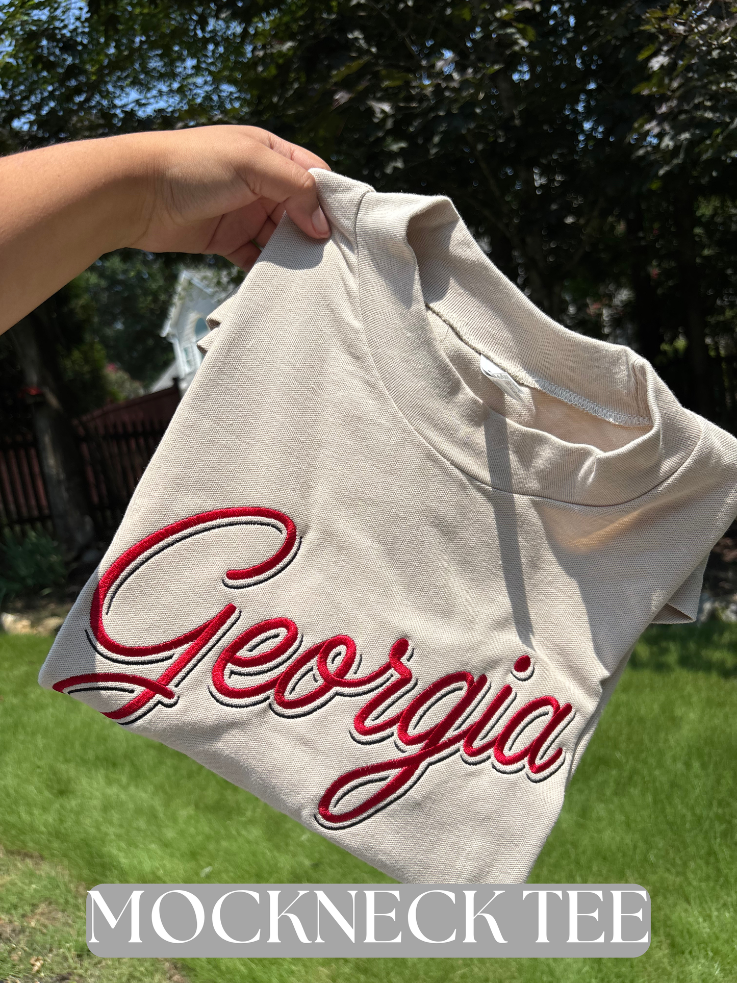 Georgia Script Embroidered Tee